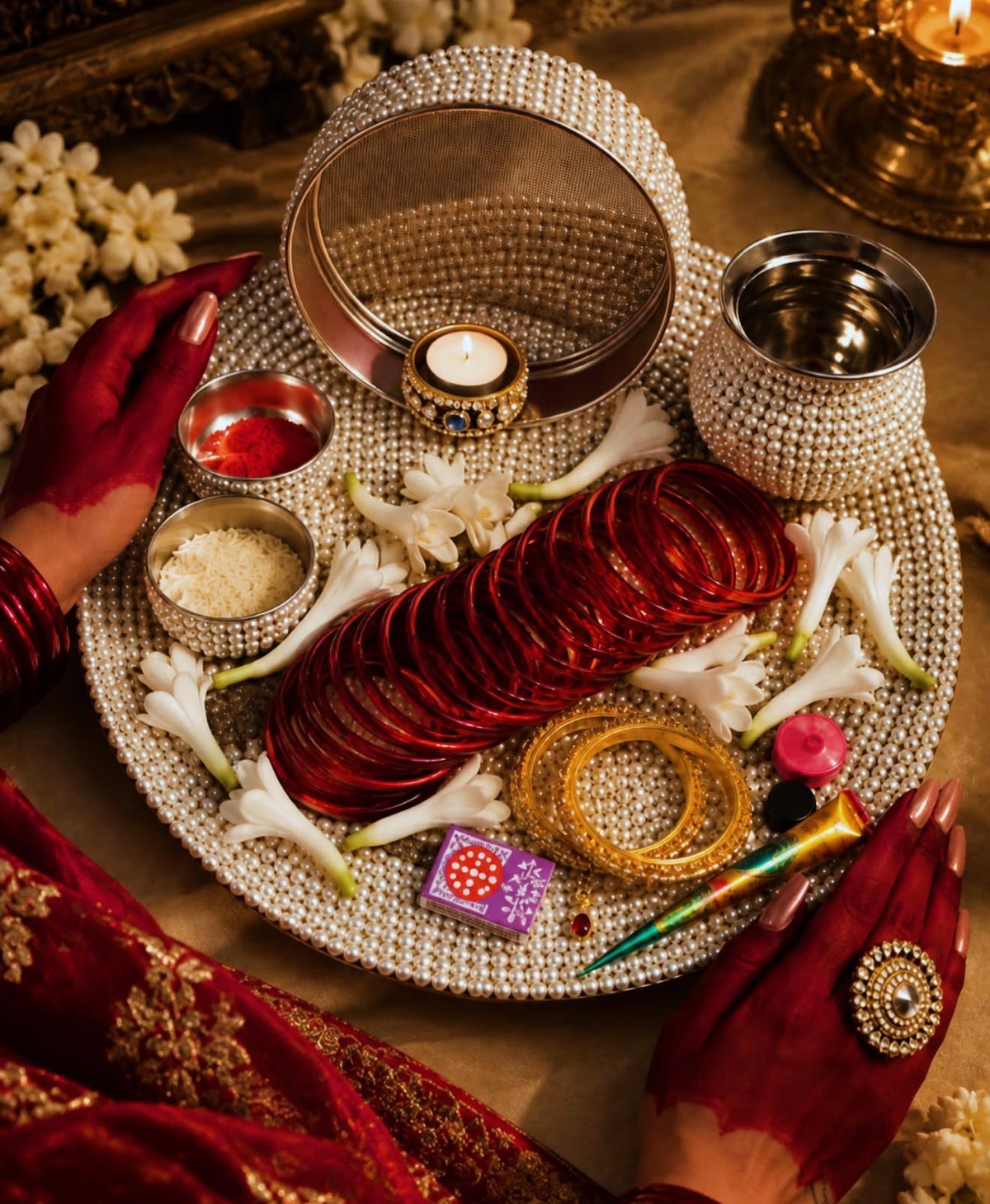 Karwa Chauth Set A celebration of love, tradition, and timeless elegance. Syutrra’s Karwa Chauth Set brings together everything you need for the occasion in one thoughtfully curated ensemble. 