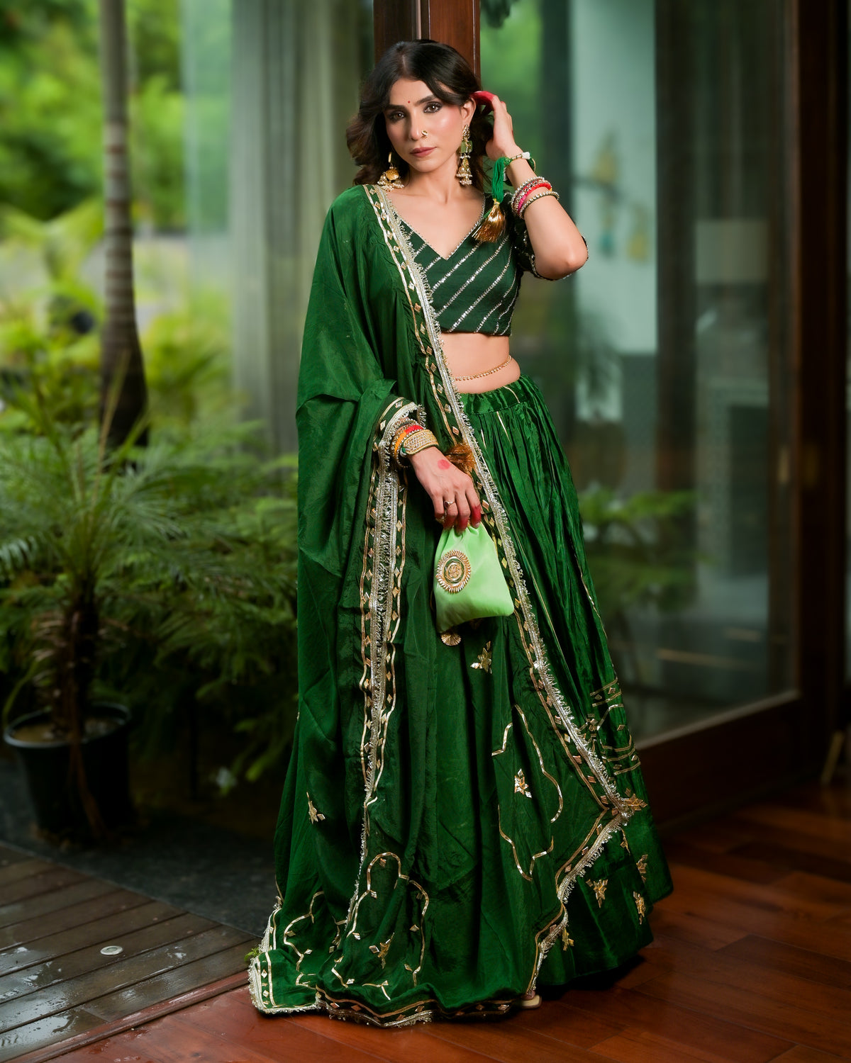 Green Gota Lehenga