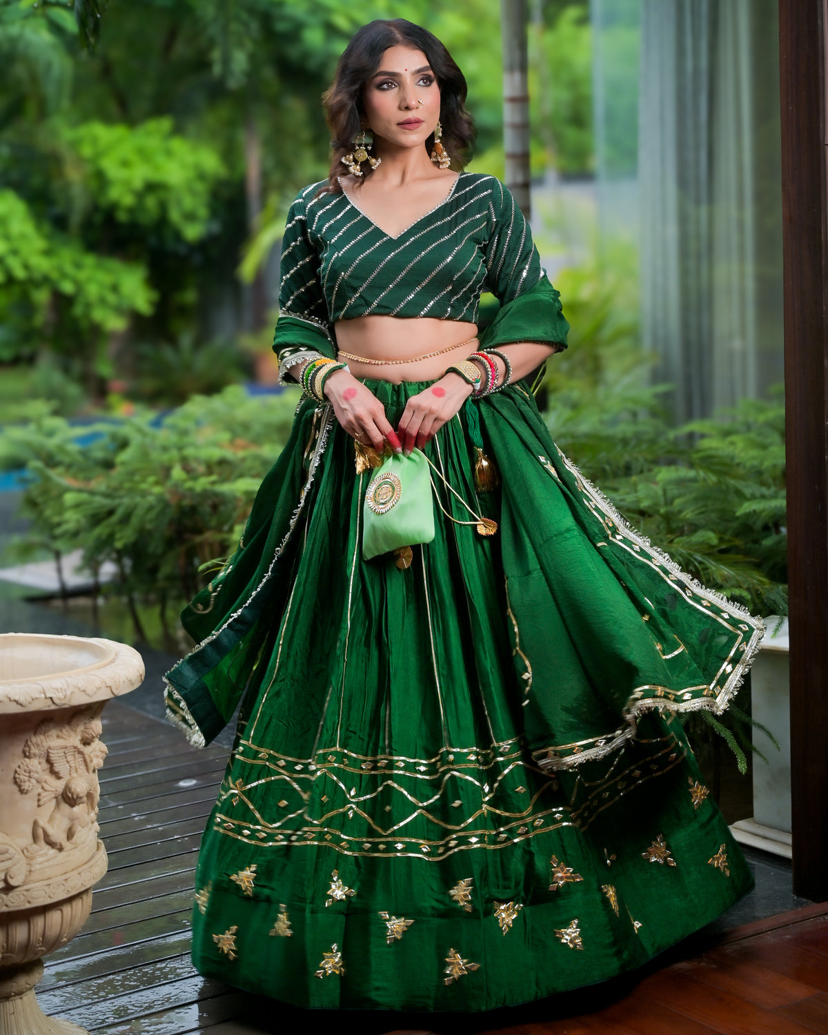 Green Gota Lehenga