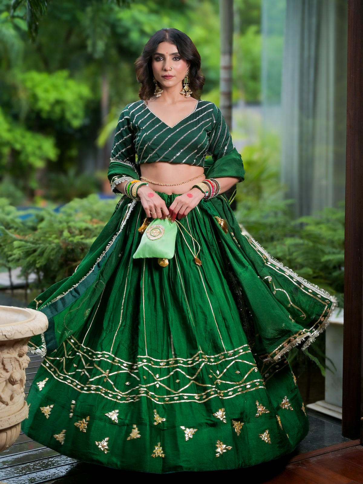 Green Gota Lehenga