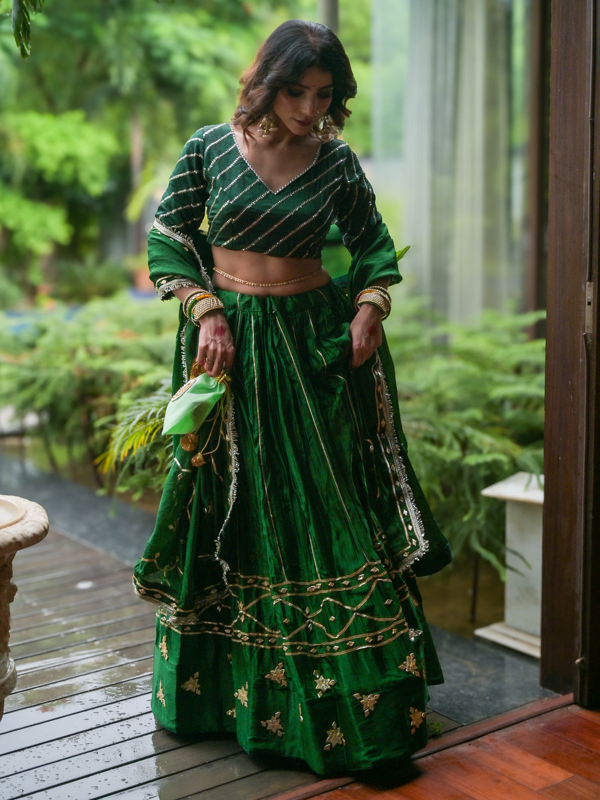Green Gota Lehenga