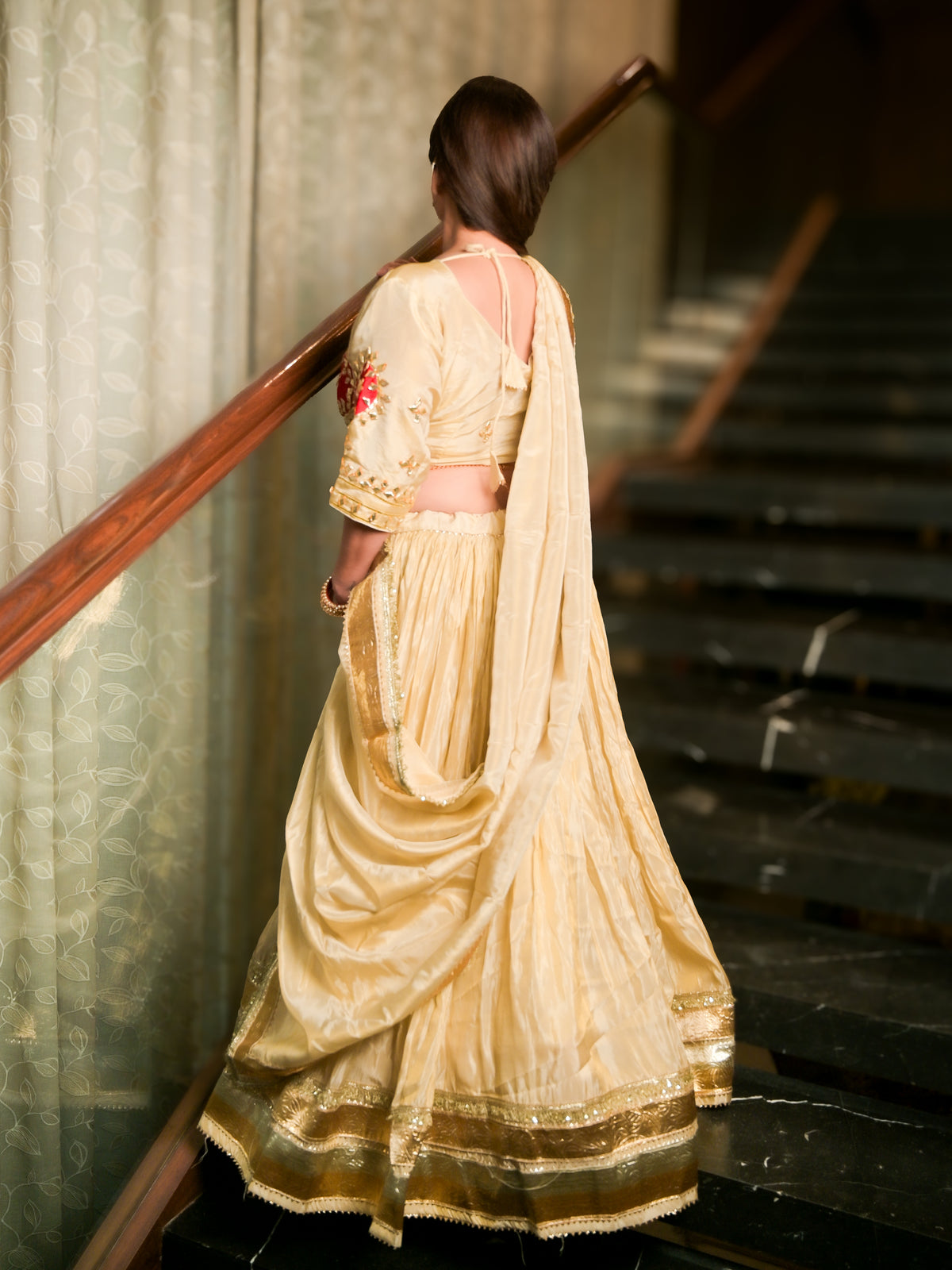 Ivory Tissue Lehenga