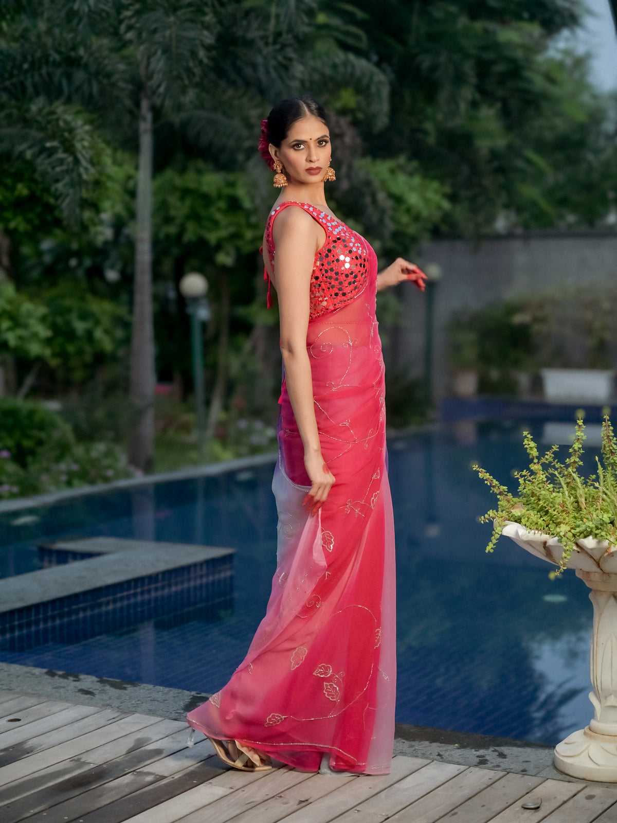 Rosy Ombre Saree