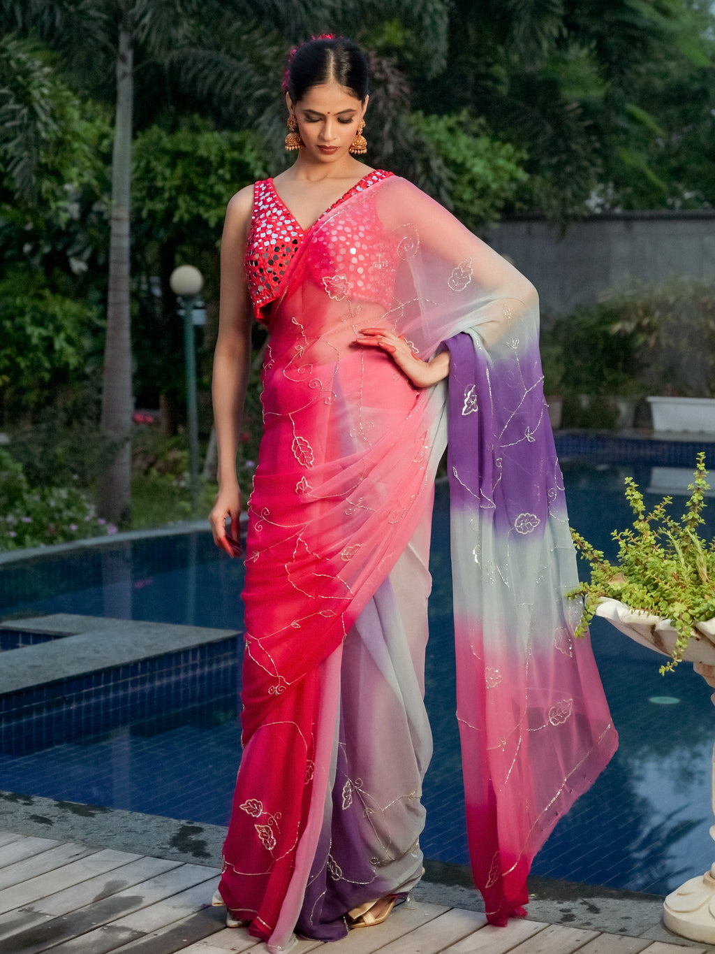 Rosy Ombre Saree