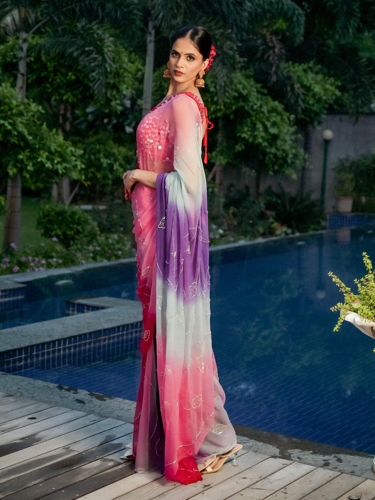 Rosy Ombre Saree