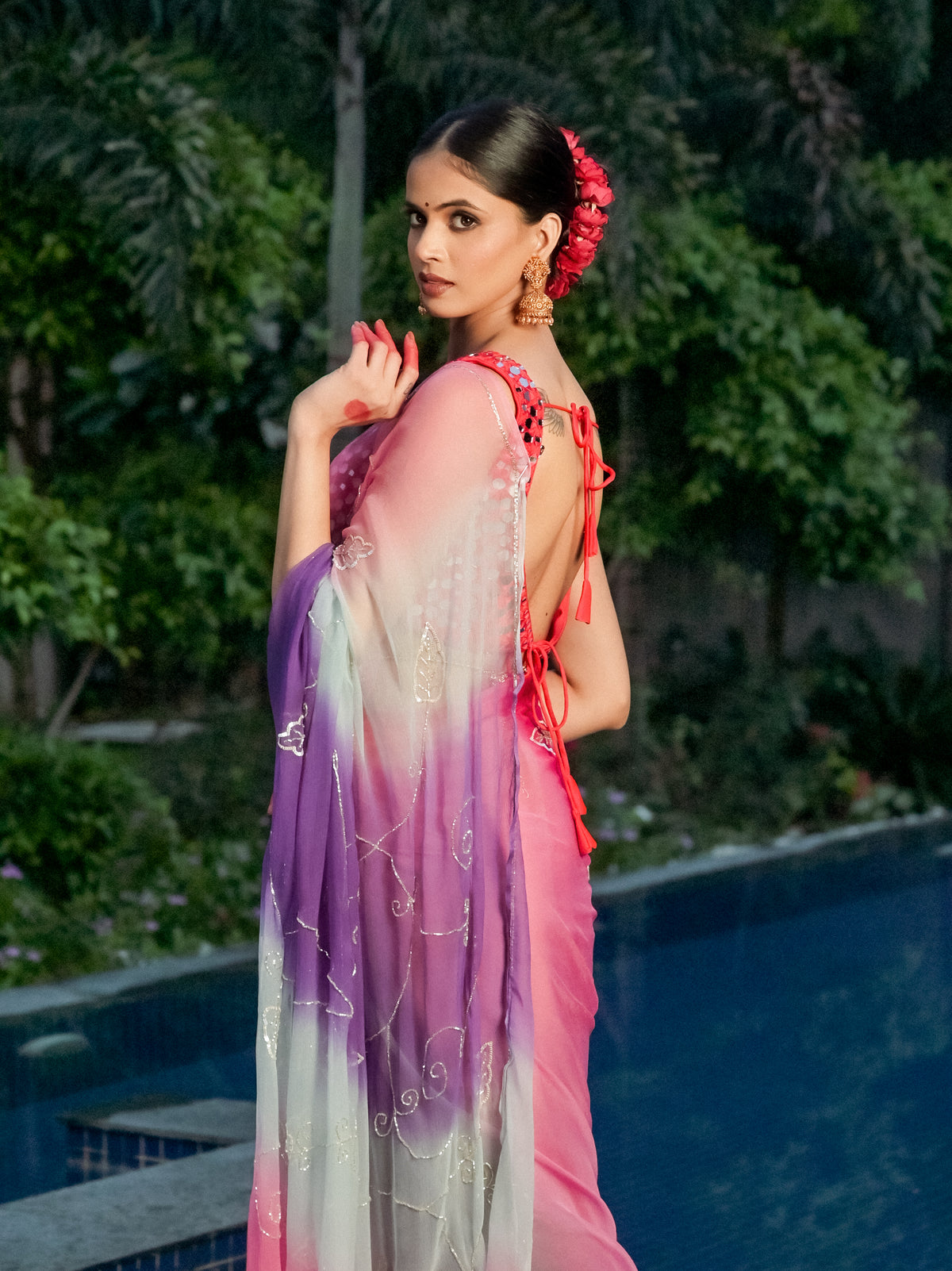Rosy Ombre Saree