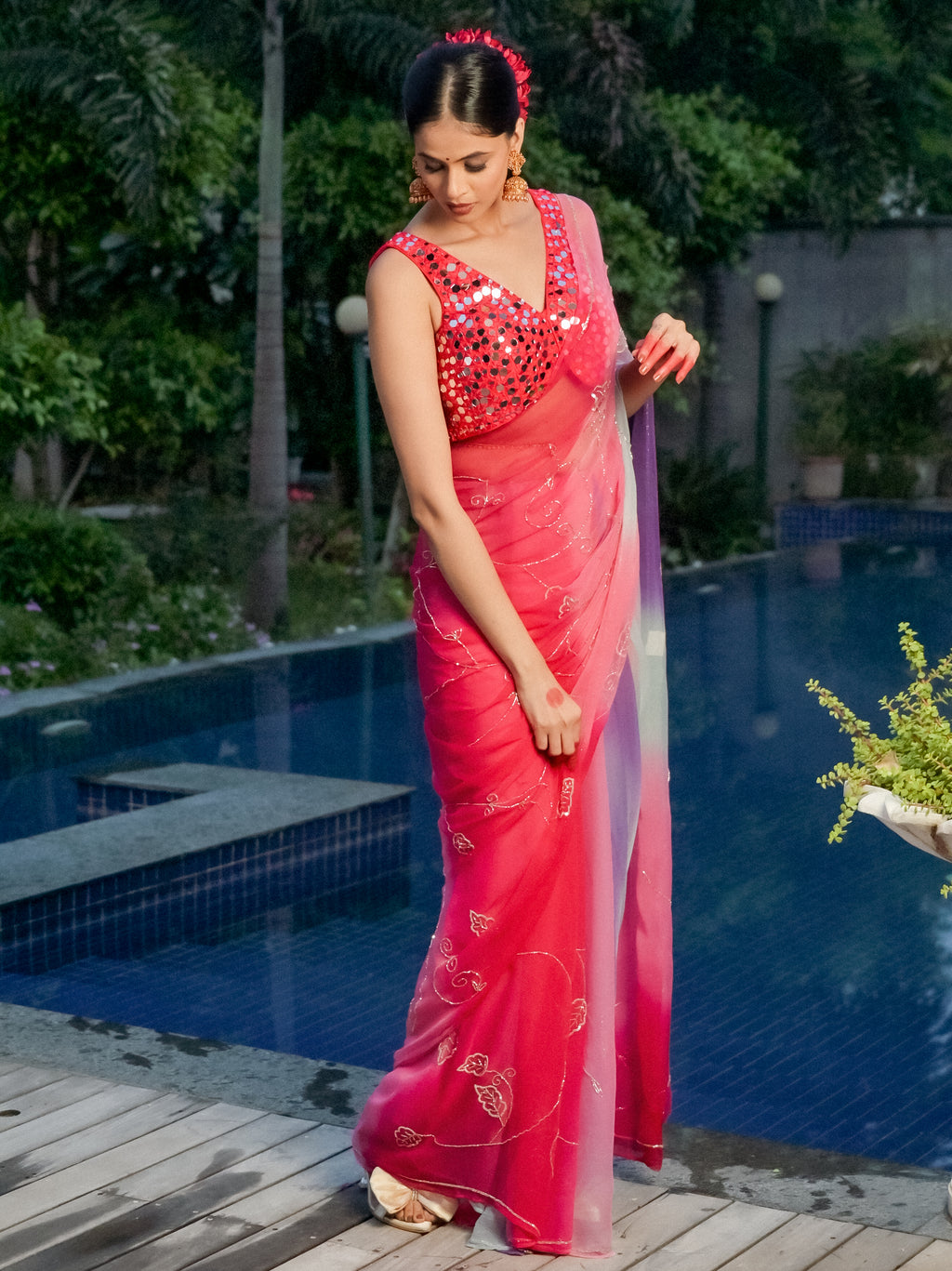 Rosy Ombre Saree