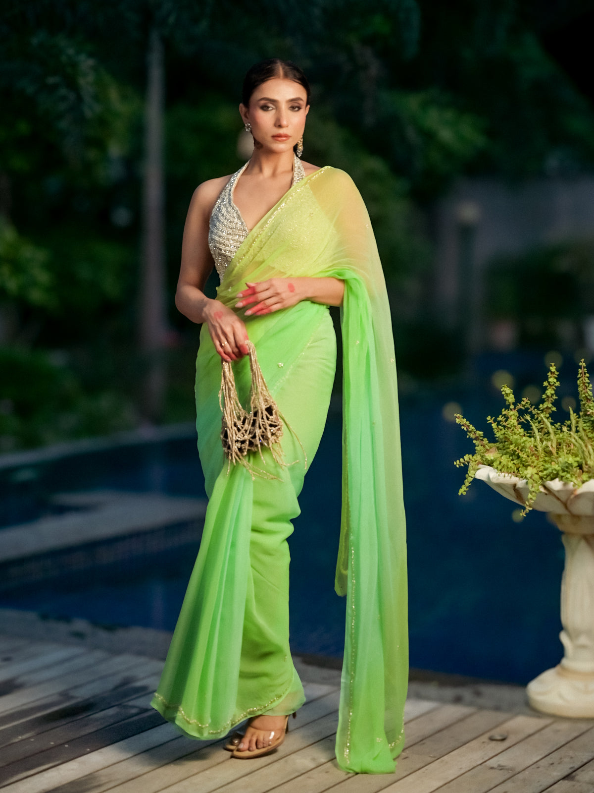 Pista Noor Saree