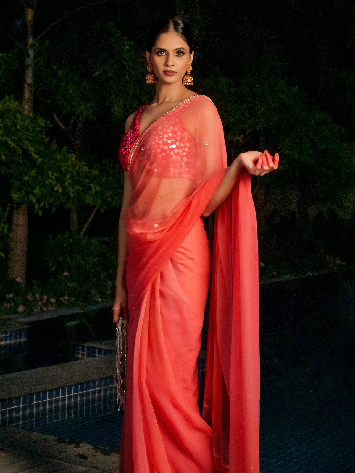 Ractambari Ombre Saree