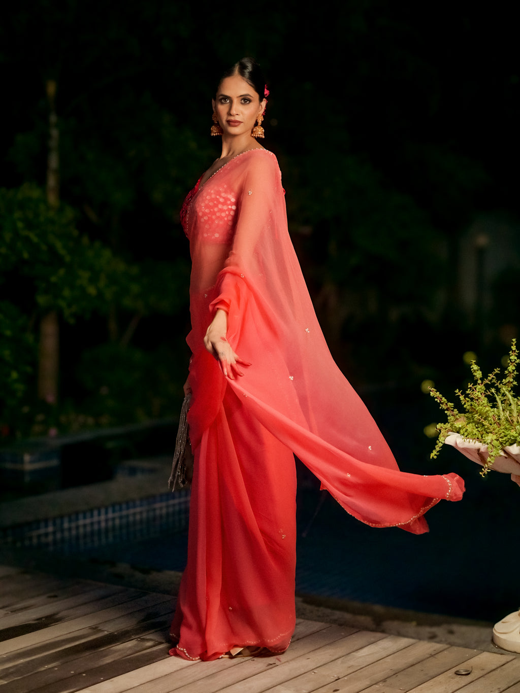 Ractambari Ombre Saree