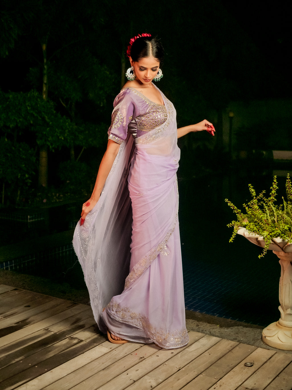 Lilac Saree
