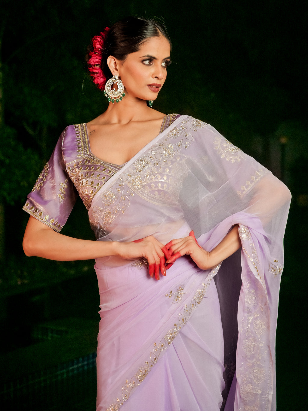 Lilac Saree