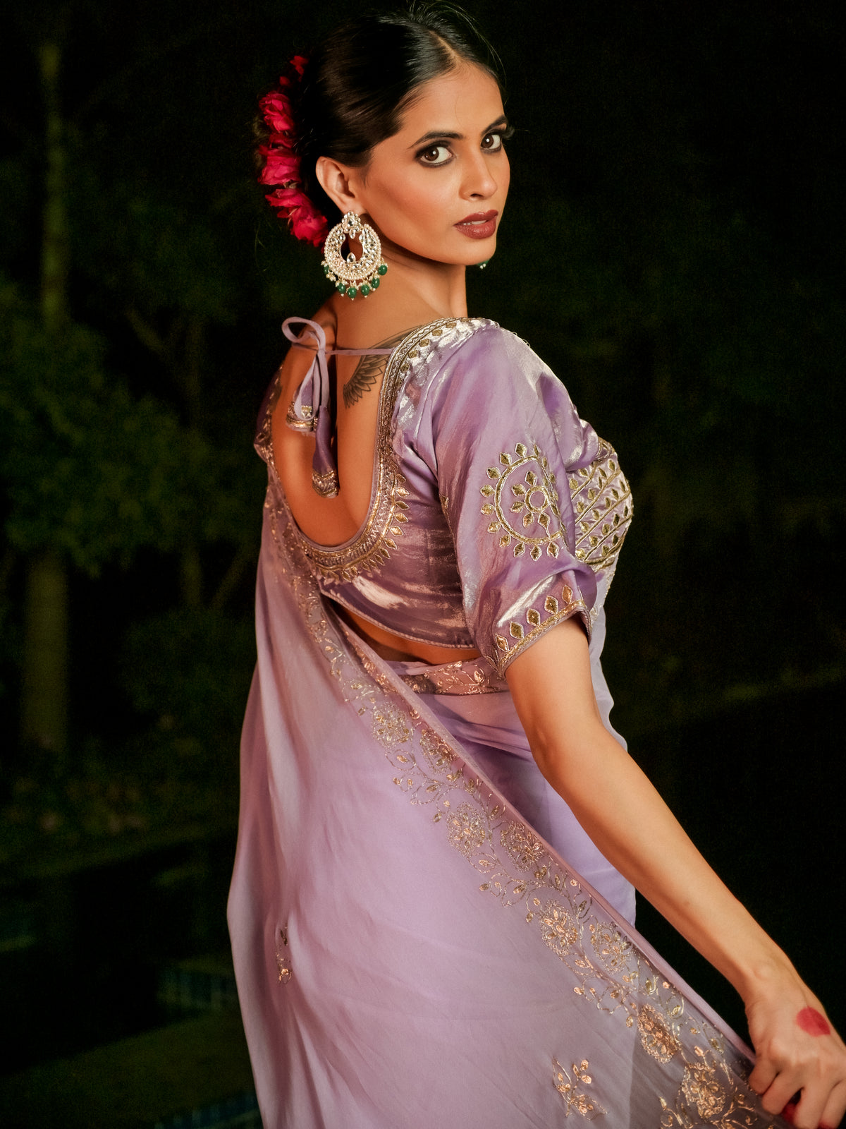 Lilac Saree