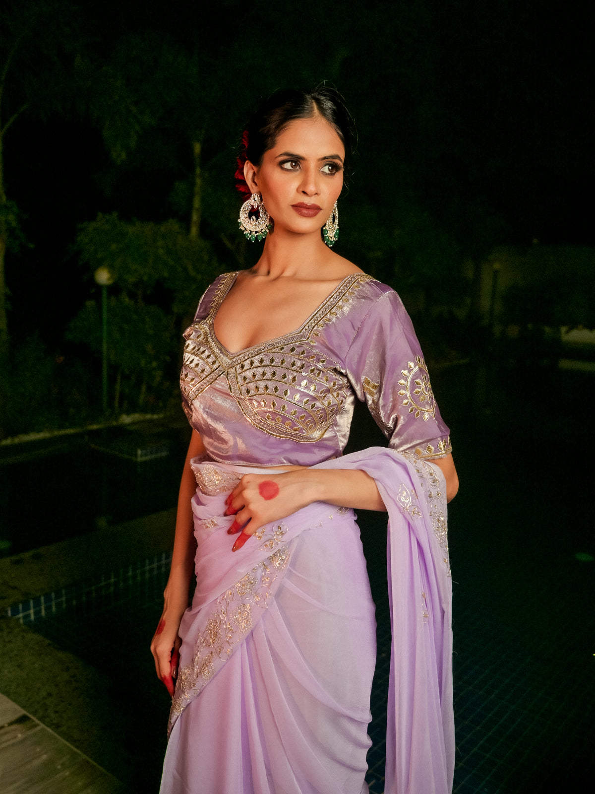 Lilac Saree