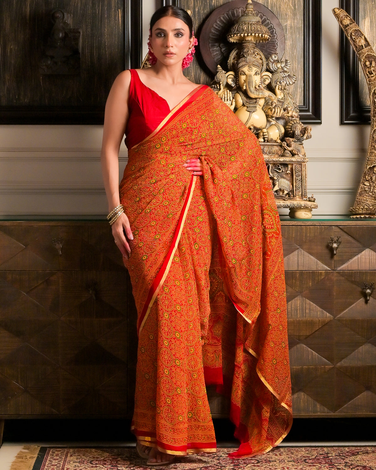Lalima Ajrak Saree