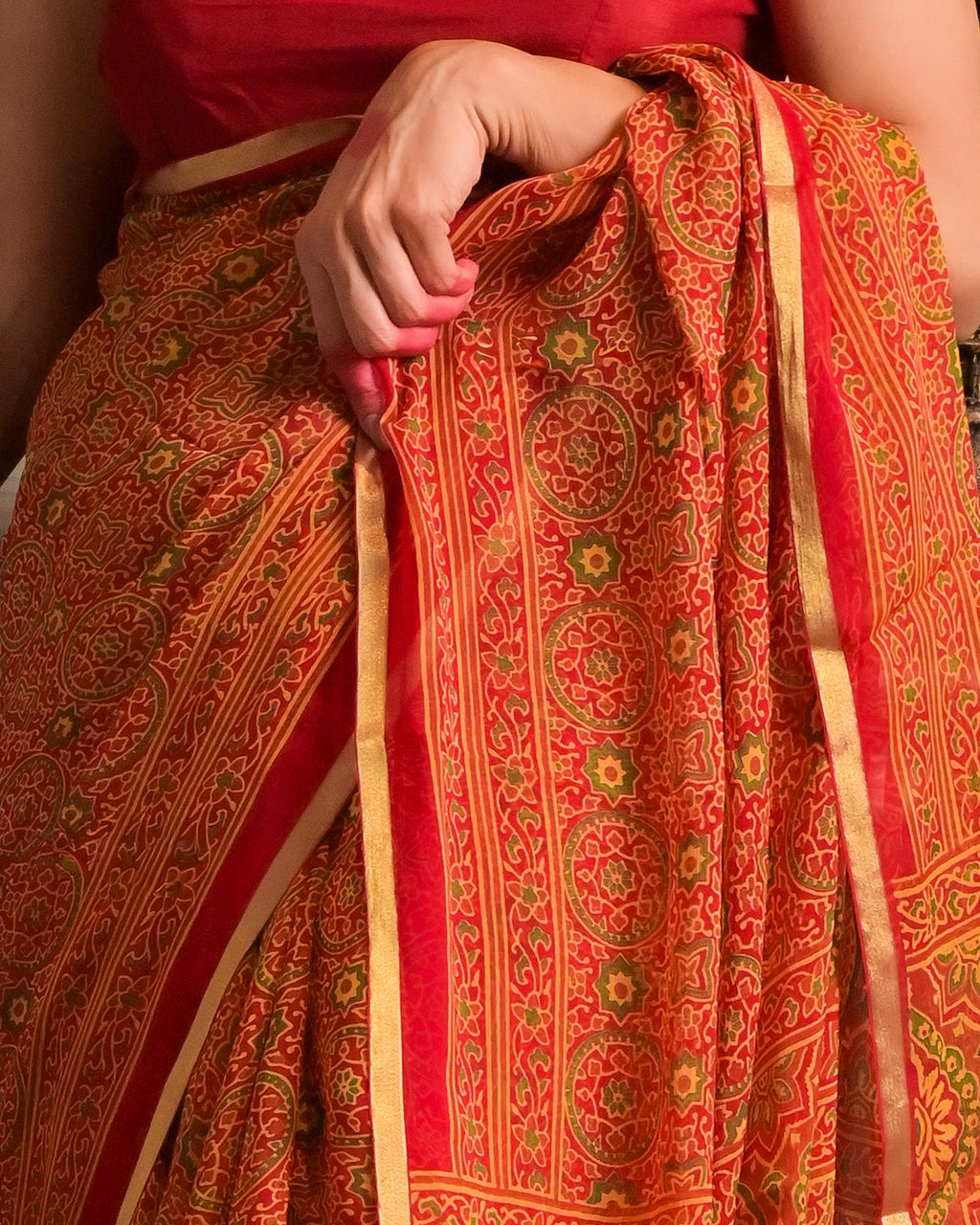 Lalima Ajrak Saree