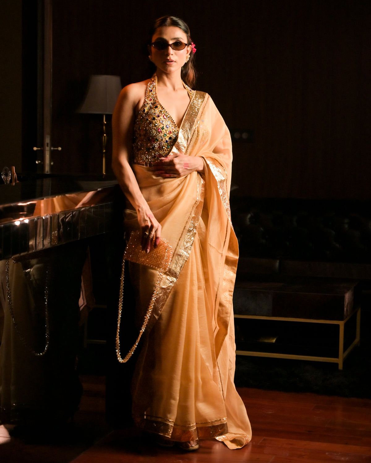 Champagne Brown saree