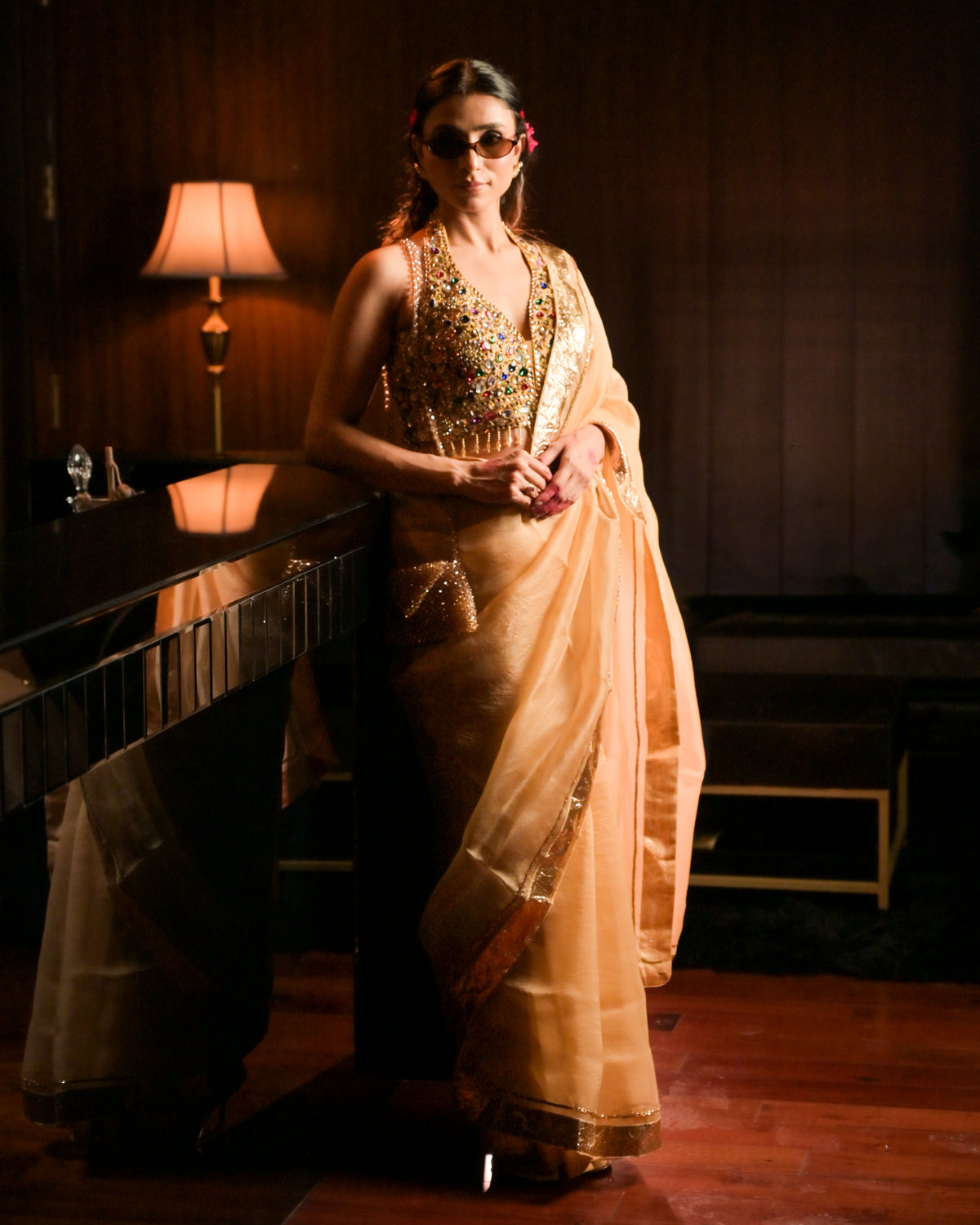 Champagne Brown saree