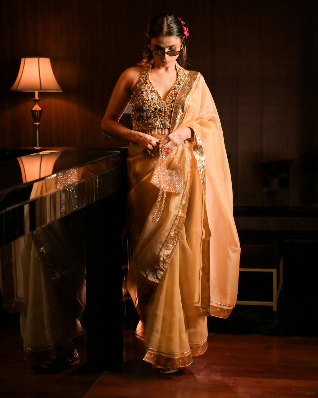 Champagne Brown saree