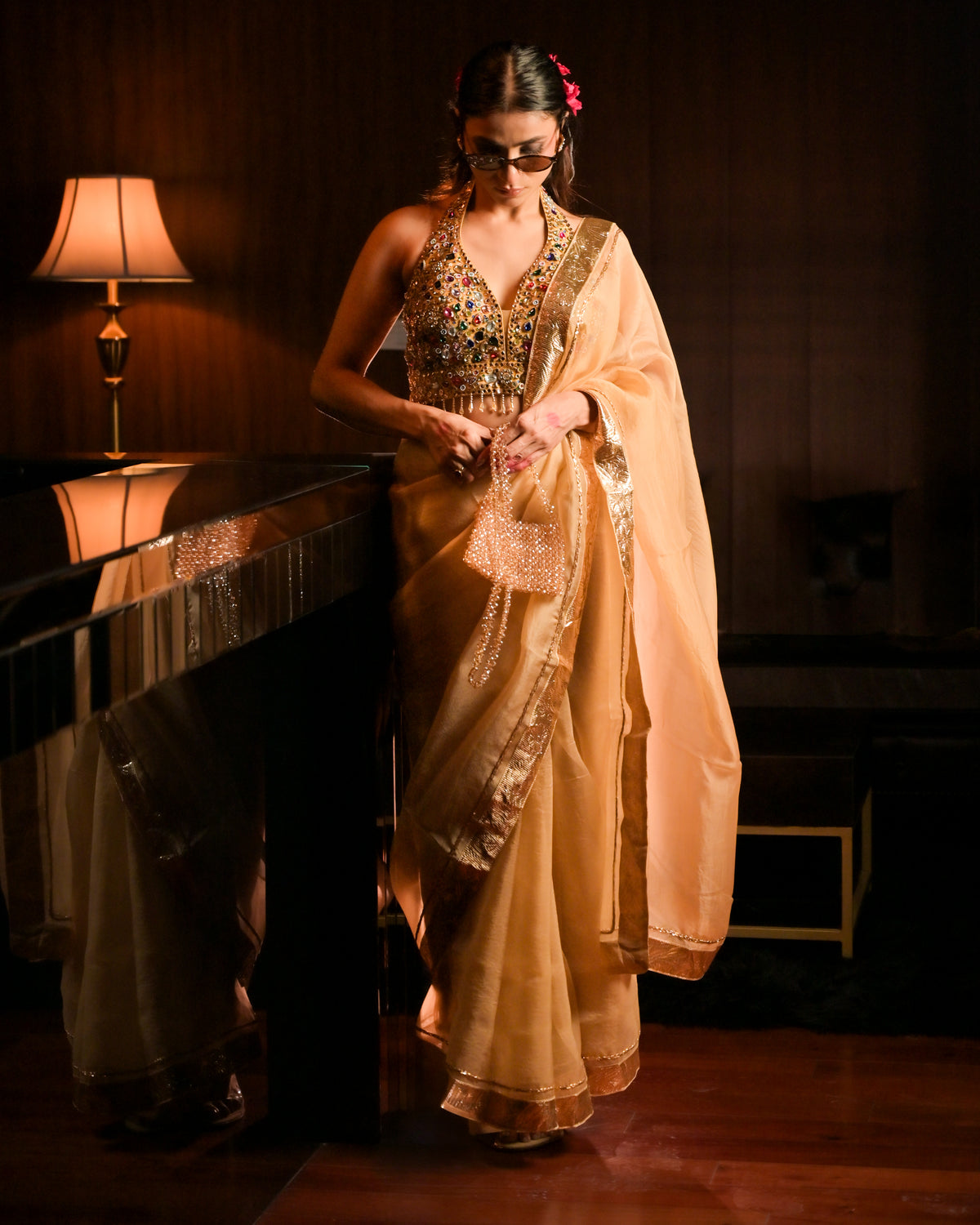 Champagne Brown saree