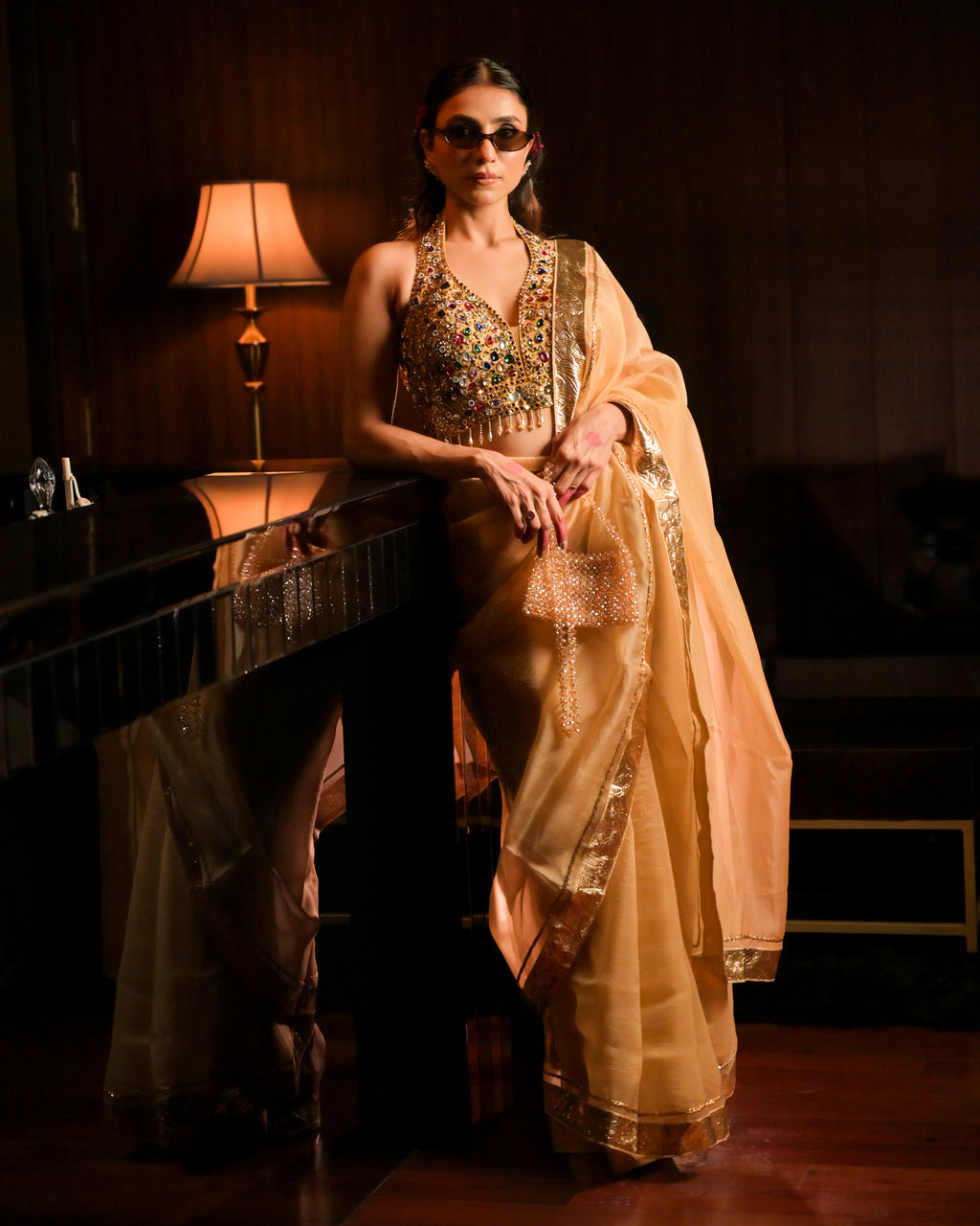 Champagne Brown saree