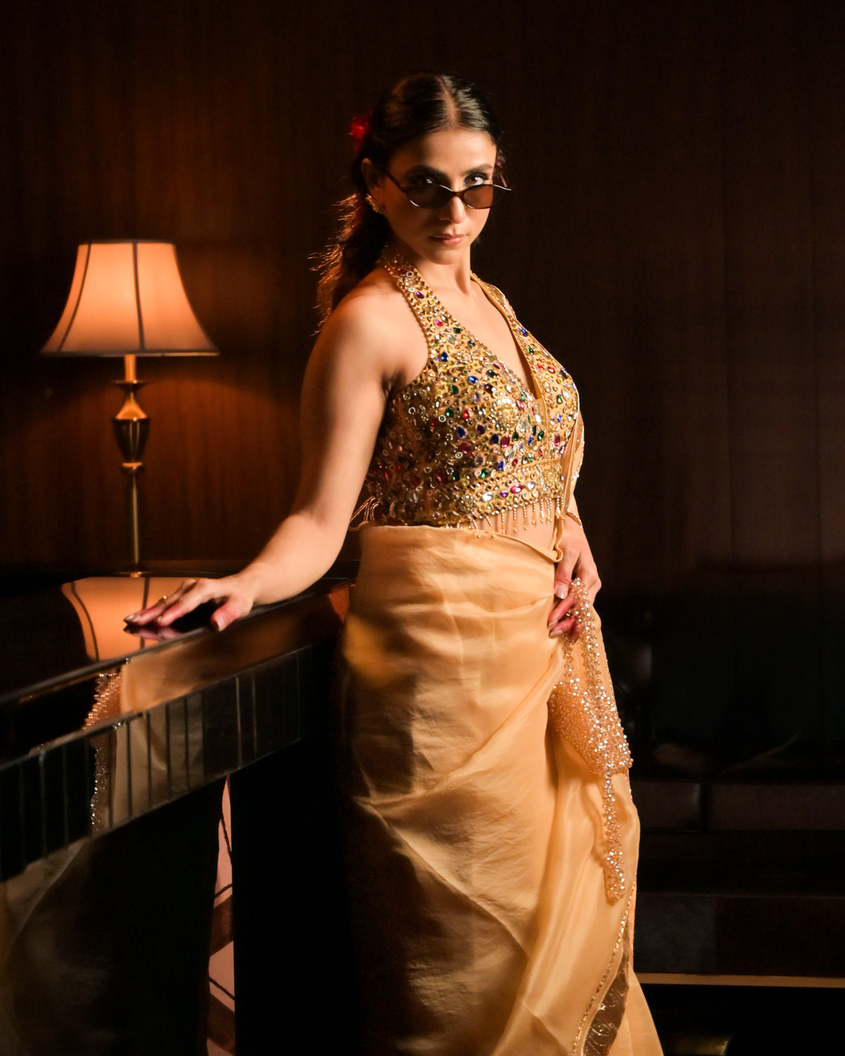 Champagne Brown saree