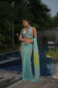 Aqua saree