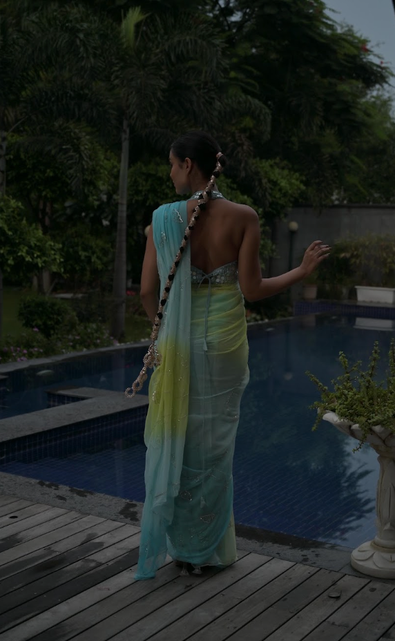 Aqua saree