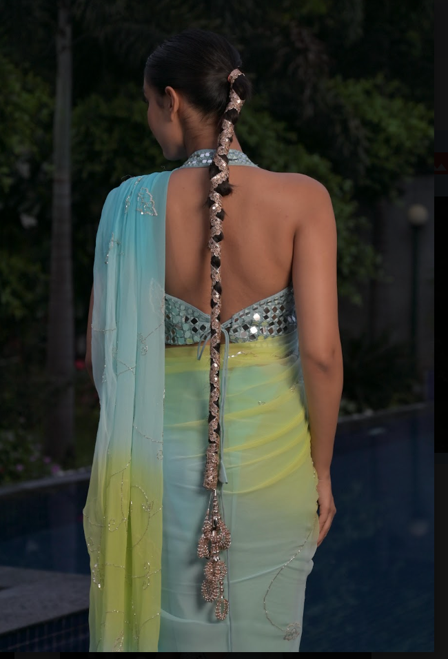 Aqua saree