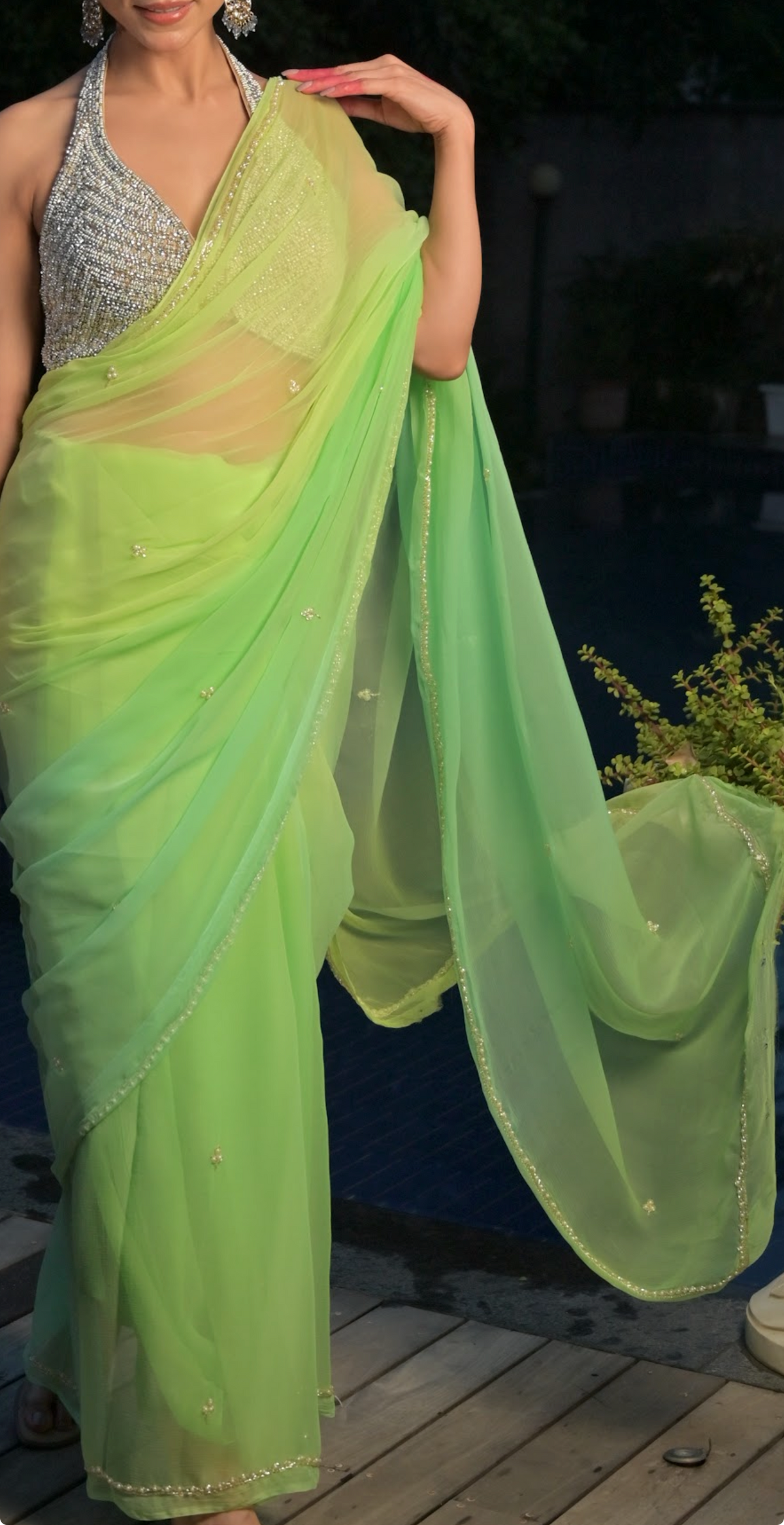 Pista Noor Saree
