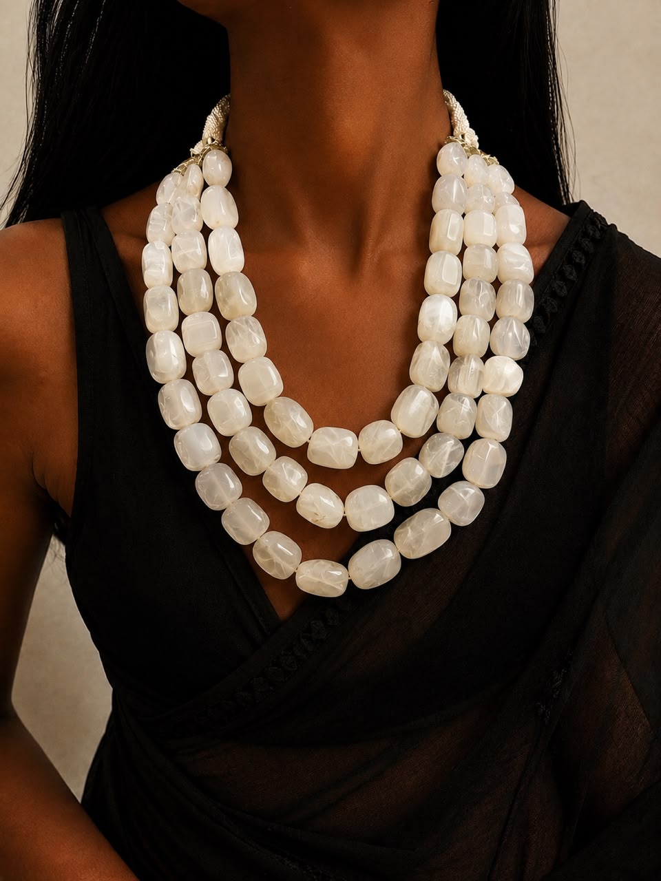 Paavani Rose Quartz Necklace