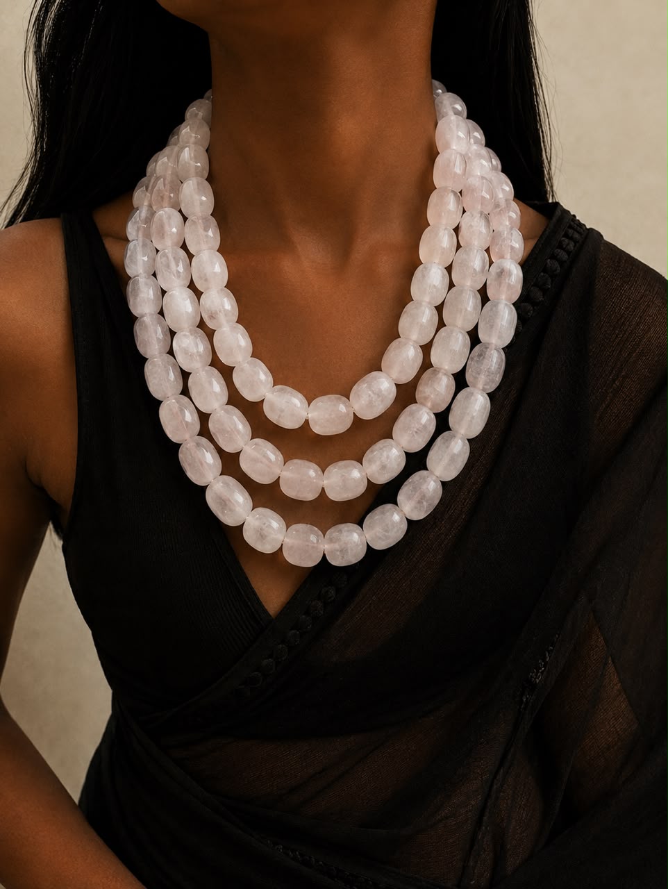 Paavani Rose Quartz Necklace
