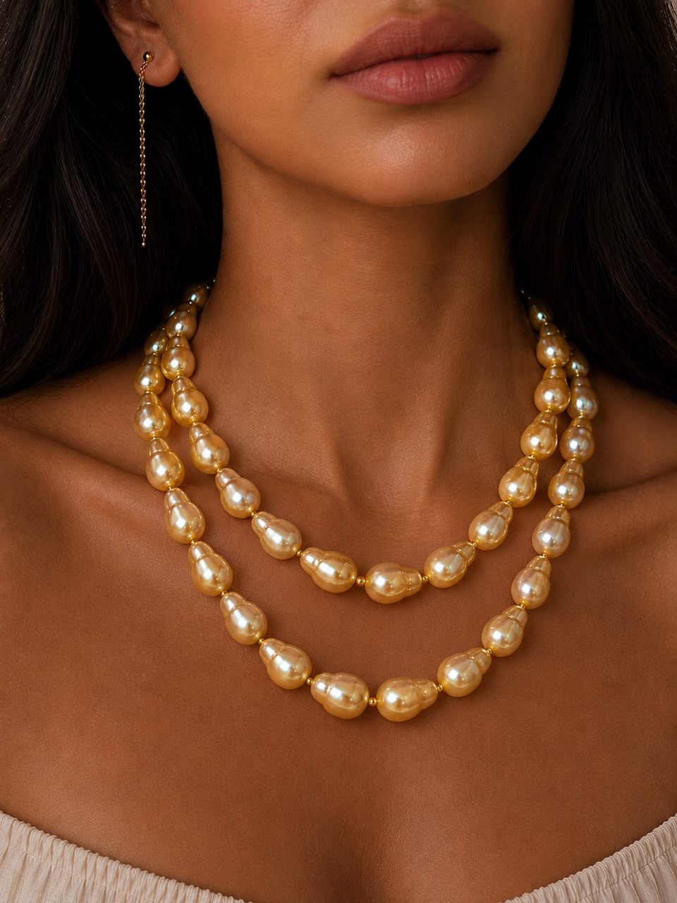 Kaya Baroque Teardrop Pearl Necklace